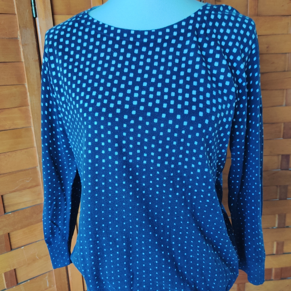 Banana Republic Navy Blue White Sweater Top Women's Size L